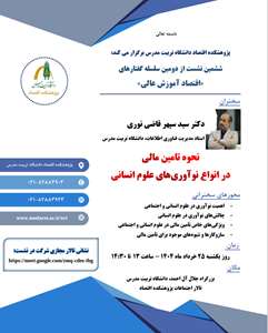 نشست تخصصی نحوه تأمین مالی در انواع نوآوری های علوم انسانی برگزار می شود